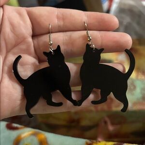 Black cat earrings
